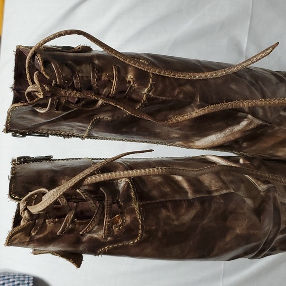 Corral distressed tall low heel leather boots brown - Picture 2 of 12